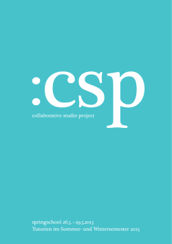 collaborative studio project springschool 26.5. – 29.5.2015