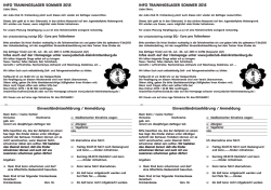 Einverst&auml;ndniserkl&auml;rung / Anmeldung INFO TRAININGSLAGER
