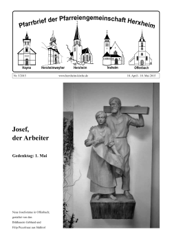 Josef, der Arbeiter - auf der Internetseite der Pfarreiengemeinschaft