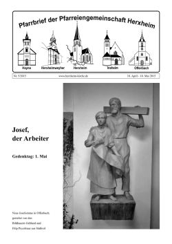 Josef, der Arbeiter - auf der Internetseite der Pfarreiengemeinschaft