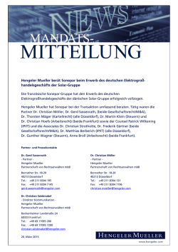 Hengeler Mueller ber&auml;t Sonepar beim Erwerb des deutschen