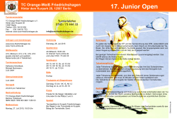 17. Junior Open 2015 Innen - S.V.Blankenese Pfingstturnier