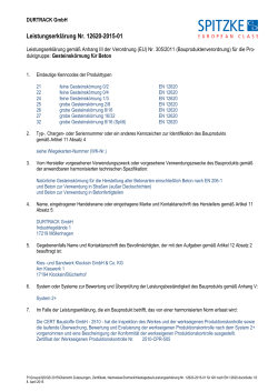 Leistungserklärung Nr. 12620-2015-01
