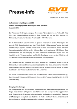 Presse-Info - EVO Energieversorgung Oberhausen AG