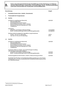 Preis- und Leistungsverzeichnis