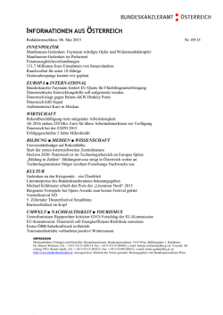 Informationen aus &Ouml;sterreich Nr. 9/2015