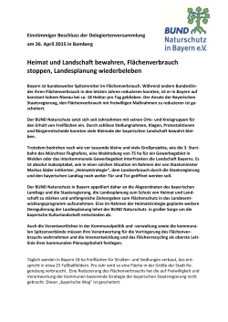 Flächenverbrauch stoppen - BUND Naturschutz in Bayern eV