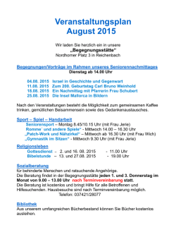 Veranstaltungsplan Mai 2015 - diakonie