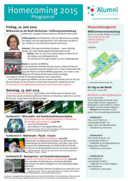 Homecoming 2015 - Beuth Hochschule f&uuml;r Technik Berlin