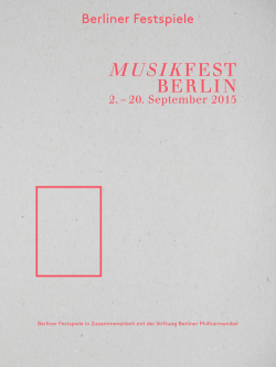 Magazin Musikfest Berlin 2015