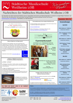 Ausgabe April 2015 - Städtische Musikschule Weilheim i.OB