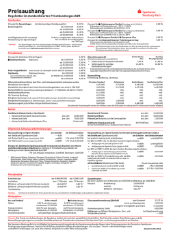 Preisaushang - Sparkasse Neuburg-Rain