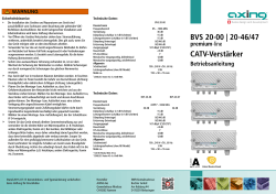 BVS 20-00 | 20-46/47 CATV-Verstärker