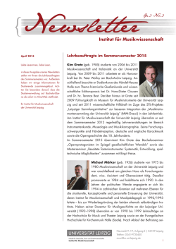 Institut f&uuml;r Musikwissenschaft - Fakult&auml;t f&uuml;r Geschichte, Kunst