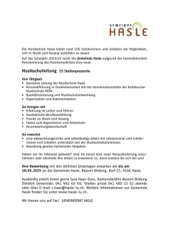 Inserat Musikschulleitung gesucht