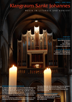 Flyer Kirchemusik April 2015 – Juni 2015