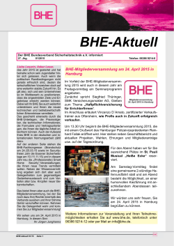 01-2015 - BHE Bundesverband Sicherheitstechnik eV
