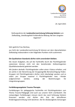 24. April 2015 Stellungnahme der Landeselternvertretung
