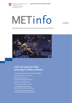 info 1/2015 Licht und optische Wahr- nehmung in Zahlen
