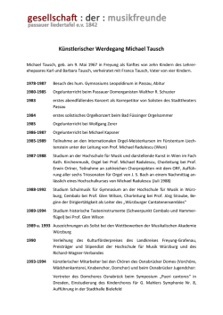 K&uuml;nstlerischer Werdegang Michael Tausch