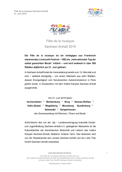 F&ecirc;te de la musique Sachsen