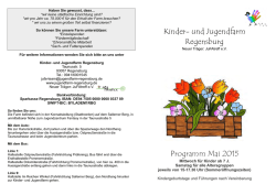 Kinder- und Jugendfarm Regensburg Programm Mai 2015