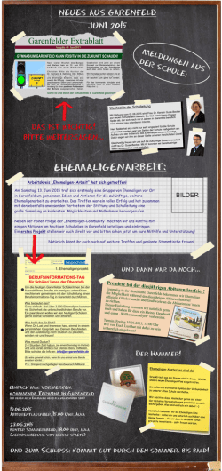 Ehemaligen-Newsletter vom 14.06.2015 - Ex