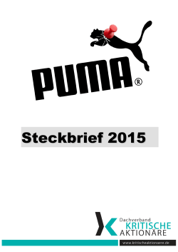 Steckbrief Puma - Dachverband der kritischen Aktionärinnen und