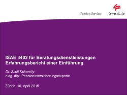 ISAE 3402 f&uuml;r Beratungsdienstleistungen