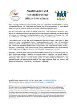 Ausstellungen und Filmpremieren bei BERLIN interkulturell