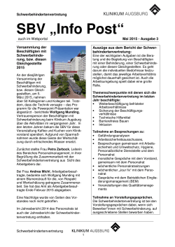 Ausgabe 3, Mai 2015 - am Klinikum Augsburg