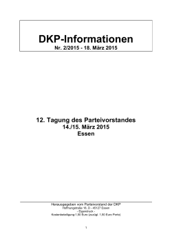 12. Tagung des Parteivorstands der DKP
