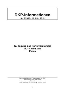 12. Tagung des Parteivorstands der DKP