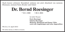 Dr. Bernd Roesinger