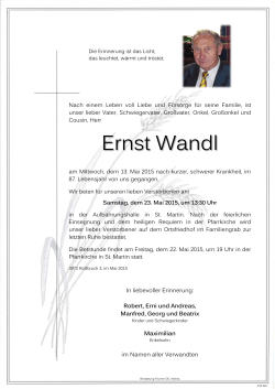Ernst Wandl - bestattung