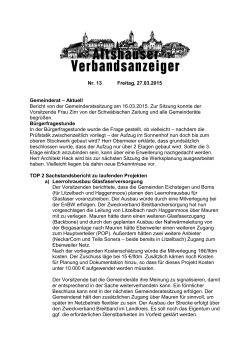 Verbandsanzeiger Teilbereich Ebenweiler Nr. 13-2015