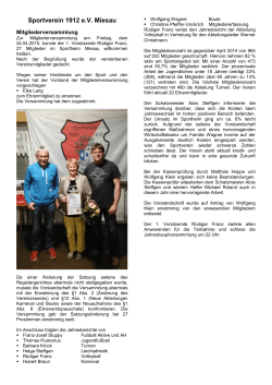 JHV 2015 - SV Miesau