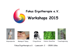 Workshops 2015 - Fokus Ergotherapie