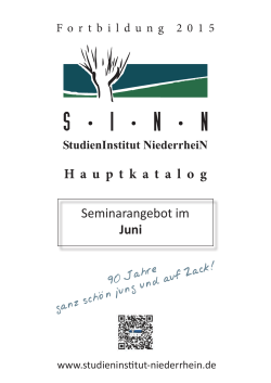 Seminarangebot Juni 2015 - StudienInstitut NiederrheiN