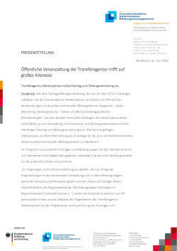 Pressetext als PDF - Transferagentur Niedersachsen