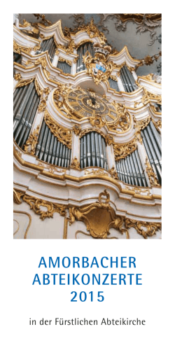 Programm Amorbacher Abteikonzerte 2015