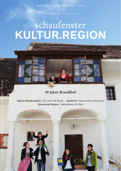 Schaufenster Kultur.Region Mai 2015
