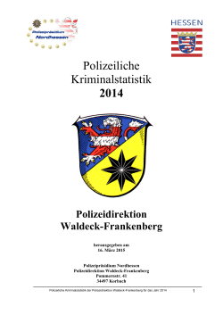 Pressetext zur Statistik 2014 der Polizeidirektion
