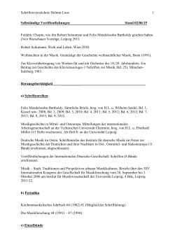 Publikationsverzeichnis - Fakultät für Geschichte, Kunst