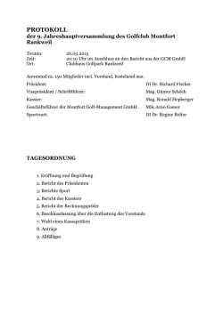 JHV Protokoll 2015 - Golfclub Montfort Rankweil