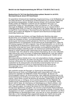 Bericht Hauptversammlung 2015, Teil 2