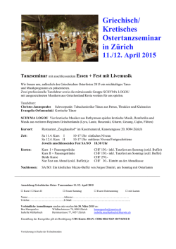 Griechisch/ Kretisches Ostertanzseminar in Z&uuml;rich