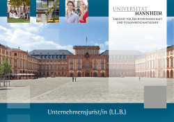 Universität Mannheim – Unternehmensjurist/in (LL.B.)