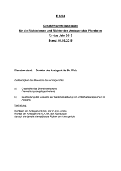 E 3204 Gesch&auml;ftsverteilungsplan f&uuml;r die Richterinnen und Richter