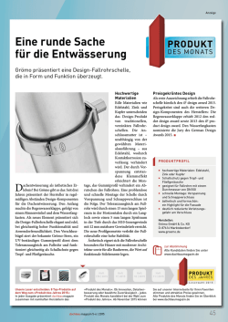 Eine runde Sache f&uuml;r die Entw&auml;sserung